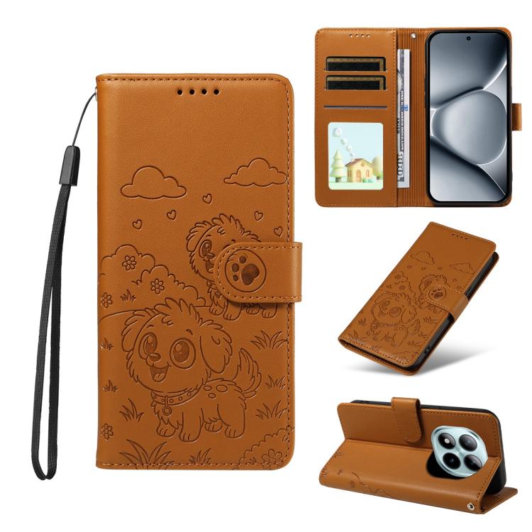 Embossed Heart Dog RFID Blocking Wallet Leather Phone Case, For Redmi Note 17 4G / 5G Global 169.7mm, For Redmi 17C 5G, For Redmi Note 17 Pro+ 5G Global 163.4mm, For Redmi 17 4G / 5G Global 170mm, For Redmi K90 Max 5G / K90 Ultra 5G, For Redmi 15a Glob...