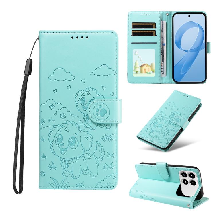 Embossed Heart Dog RFID Blocking Wallet Leather Phone Case, For Redmi Note 17 4G / 5G Global 169.7mm, For Redmi 17C 5G, For Redmi Note 17 Pro+ 5G Global 163.4mm, For Redmi 17 4G / 5G Global 170mm, For Redmi K90 Max 5G / K90 Ultra 5G, For Redmi 15a Glob...