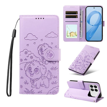 Embossed Heart Dog RFID Blocking Wallet Leather Phone Case, For Redmi Note 17 4G / 5G Global 169.7mm, For Redmi 17C 5G, For Redmi Note 17 Pro+ 5G Global 163.4mm, For Redmi 17 4G / 5G Global 170mm, For Redmi K90 Max 5G / K90 Ultra 5G, For Redmi 15a Glob...