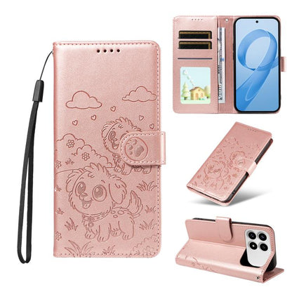 Embossed Heart Dog RFID Blocking Wallet Leather Phone Case, For Redmi Note 17 4G / 5G Global 169.7mm, For Redmi 17C 5G, For Redmi Note 17 Pro+ 5G Global 163.4mm, For Redmi 17 4G / 5G Global 170mm, For Redmi K90 Max 5G / K90 Ultra 5G, For Redmi 15a Glob...
