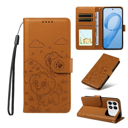 Embossed Heart Dog RFID Blocking Wallet Leather Phone Case, For Redmi Note 17 4G / 5G Global 169.7mm, For Redmi 17C 5G, For Redmi Note 17 Pro+ 5G Global 163.4mm, For Redmi 17 4G / 5G Global 170mm, For Redmi K90 Max 5G / K90 Ultra 5G, For Redmi 15a Glob...