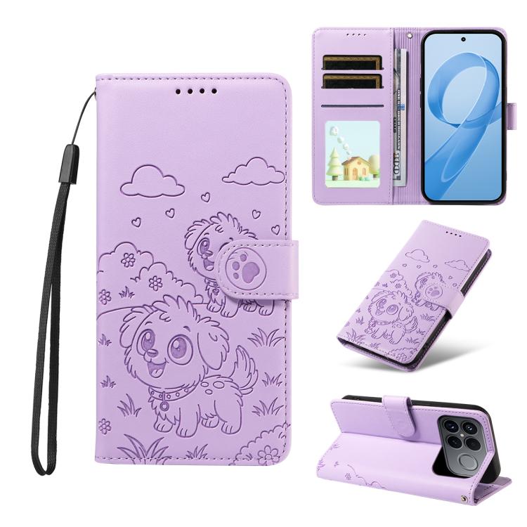 Embossed Heart Dog RFID Blocking Wallet Leather Phone Case, For Redmi Note 17 4G / 5G Global 169.7mm, For Redmi 17C 5G, For Redmi Note 17 Pro+ 5G Global 163.4mm, For Redmi 17 4G / 5G Global 170mm, For Redmi K90 Max 5G / K90 Ultra 5G, For Redmi 15a Glob...