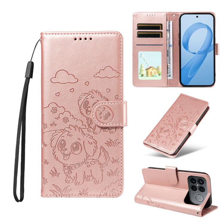 Embossed Heart Dog RFID Blocking Wallet Leather Phone Case, For Redmi Note 17 4G / 5G Global 169.7mm, For Redmi 17C 5G, For Redmi Note 17 Pro+ 5G Global 163.4mm, For Redmi 17 4G / 5G Global 170mm, For Redmi K90 Max 5G / K90 Ultra 5G, For Redmi 15a Glob...