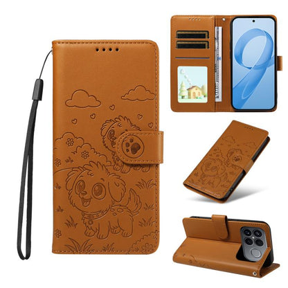 Embossed Heart Dog RFID Blocking Wallet Leather Phone Case, For Redmi Note 17 4G / 5G Global 169.7mm, For Redmi 17C 5G, For Redmi Note 17 Pro+ 5G Global 163.4mm, For Redmi 17 4G / 5G Global 170mm, For Redmi K90 Max 5G / K90 Ultra 5G, For Redmi 15a Glob...
