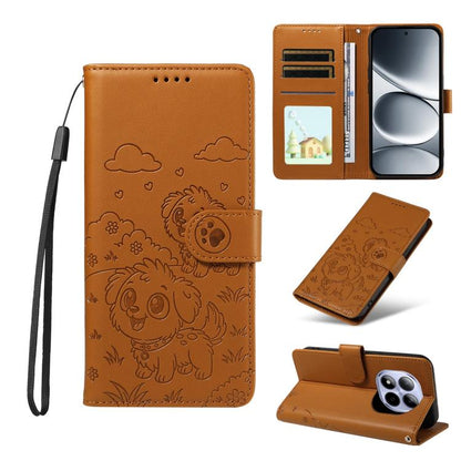 Embossed Heart Dog RFID Blocking Wallet Leather Phone Case, For Redmi Note 17 4G / 5G Global 169.7mm, For Redmi 17C 5G, For Redmi Note 17 Pro+ 5G Global 163.4mm, For Redmi 17 4G / 5G Global 170mm, For Redmi K90 Max 5G / K90 Ultra 5G, For Redmi 15a Glob...
