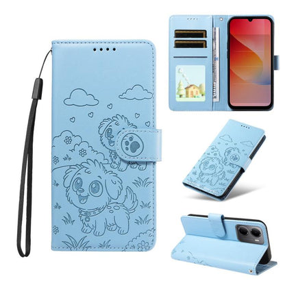 Embossed Heart Dog RFID Blocking Wallet Leather Phone Case, For Redmi Note 17 4G / 5G Global 169.7mm, For Redmi 17C 5G, For Redmi Note 17 Pro+ 5G Global 163.4mm, For Redmi 17 4G / 5G Global 170mm, For Redmi K90 Max 5G / K90 Ultra 5G, For Redmi 15a Glob...