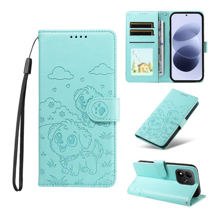 Embossed Heart Dog RFID Blocking Wallet Leather Phone Case, For Redmi Note 17 4G / 5G Global 169.7mm, For Redmi 17C 5G, For Redmi Note 17 Pro+ 5G Global 163.4mm, For Redmi 17 4G / 5G Global 170mm, For Redmi K90 Max 5G / K90 Ultra 5G, For Redmi 15a Glob...