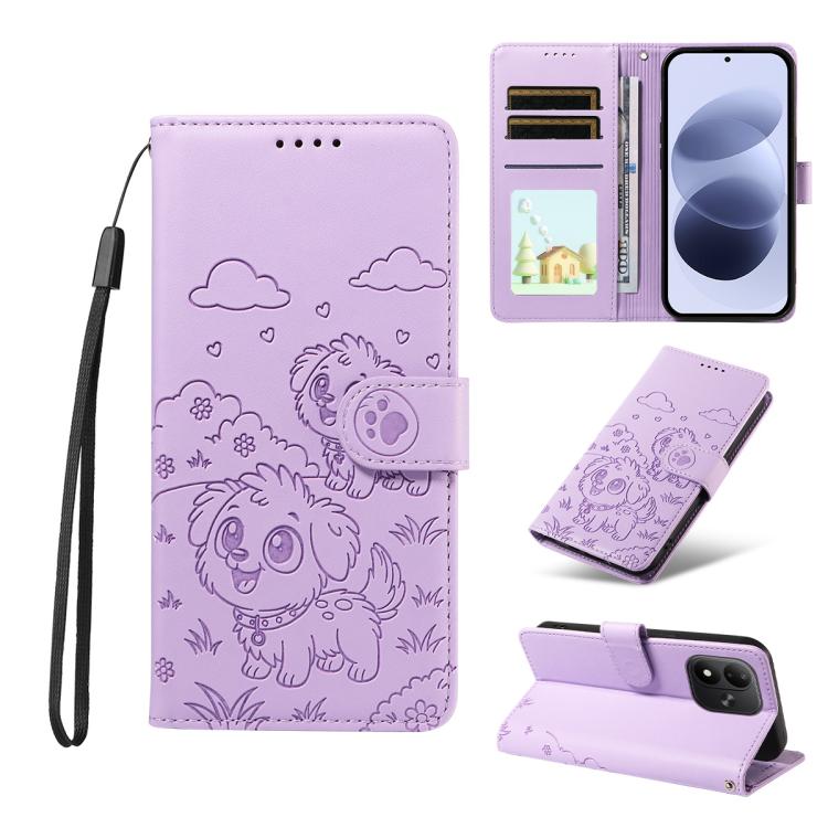 Embossed Heart Dog RFID Blocking Wallet Leather Phone Case, For Redmi Note 17 4G / 5G Global 169.7mm, For Redmi 17C 5G, For Redmi Note 17 Pro+ 5G Global 163.4mm, For Redmi 17 4G / 5G Global 170mm, For Redmi K90 Max 5G / K90 Ultra 5G, For Redmi 15a Glob...