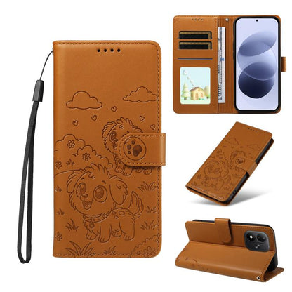 Embossed Heart Dog RFID Blocking Wallet Leather Phone Case, For Redmi Note 17 4G / 5G Global 169.7mm, For Redmi 17C 5G, For Redmi Note 17 Pro+ 5G Global 163.4mm, For Redmi 17 4G / 5G Global 170mm, For Redmi K90 Max 5G / K90 Ultra 5G, For Redmi 15a Glob...