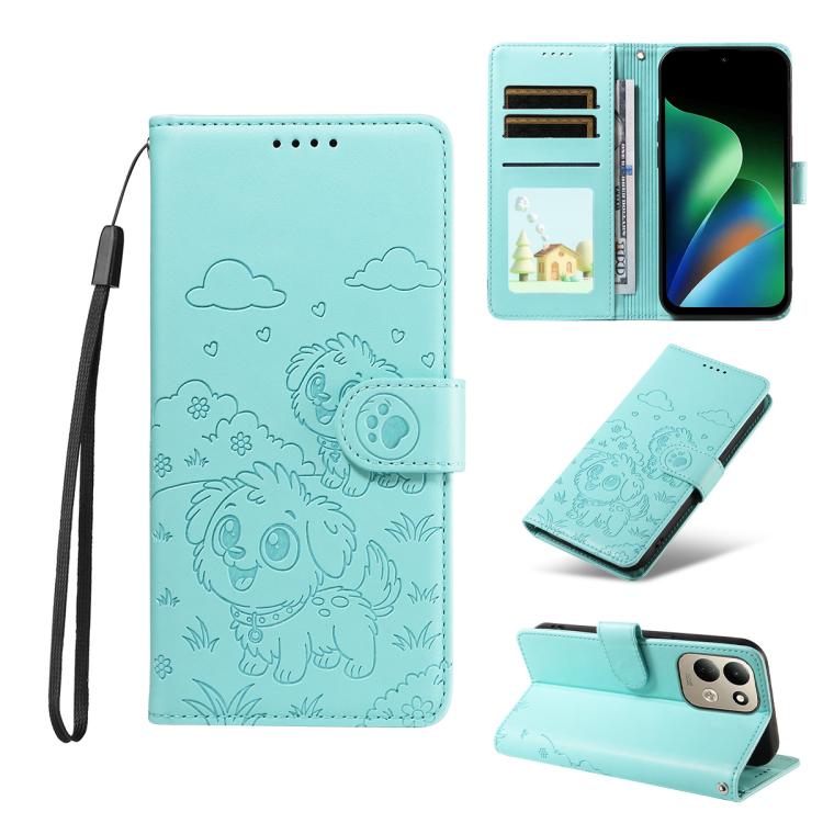 Embossed Heart Dog RFID Blocking Wallet Leather Phone Case, For Redmi Note 17 4G / 5G Global 169.7mm, For Redmi 17C 5G, For Redmi Note 17 Pro+ 5G Global 163.4mm, For Redmi 17 4G / 5G Global 170mm, For Redmi K90 Max 5G / K90 Ultra 5G, For Redmi 15a Glob...