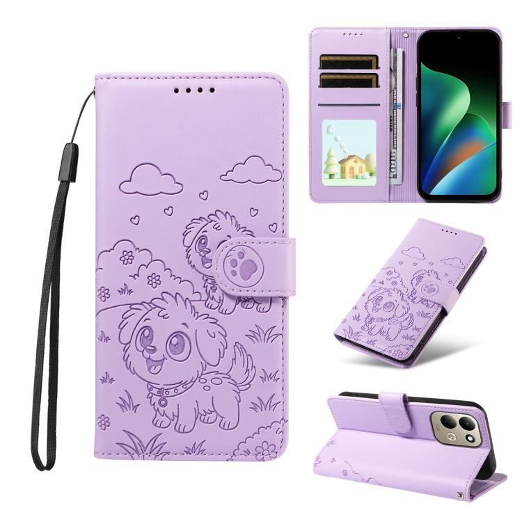 Embossed Heart Dog RFID Blocking Wallet Leather Phone Case, For Redmi Note 17 4G / 5G Global 169.7mm, For Redmi 17C 5G, For Redmi Note 17 Pro+ 5G Global 163.4mm, For Redmi 17 4G / 5G Global 170mm, For Redmi K90 Max 5G / K90 Ultra 5G, For Redmi 15a Glob...