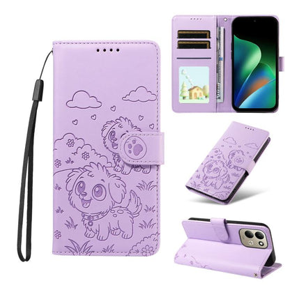 Embossed Heart Dog RFID Blocking Wallet Leather Phone Case, For Redmi Note 17 4G / 5G Global 169.7mm, For Redmi 17C 5G, For Redmi Note 17 Pro+ 5G Global 163.4mm, For Redmi 17 4G / 5G Global 170mm, For Redmi K90 Max 5G / K90 Ultra 5G, For Redmi 15a Glob...
