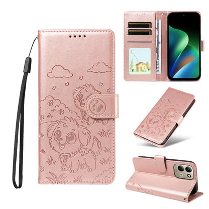Embossed Heart Dog RFID Blocking Wallet Leather Phone Case, For Redmi Note 17 4G / 5G Global 169.7mm, For Redmi 17C 5G, For Redmi Note 17 Pro+ 5G Global 163.4mm, For Redmi 17 4G / 5G Global 170mm, For Redmi K90 Max 5G / K90 Ultra 5G, For Redmi 15a Glob...