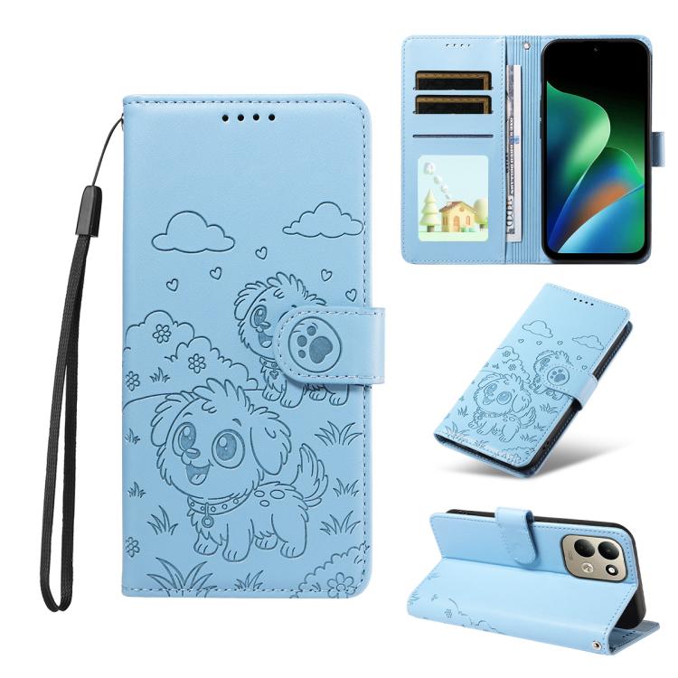 Embossed Heart Dog RFID Blocking Wallet Leather Phone Case, For Redmi Note 17 4G / 5G Global 169.7mm, For Redmi 17C 5G, For Redmi Note 17 Pro+ 5G Global 163.4mm, For Redmi 17 4G / 5G Global 170mm, For Redmi K90 Max 5G / K90 Ultra 5G, For Redmi 15a Glob...