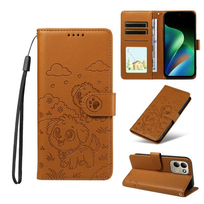 Embossed Heart Dog RFID Blocking Wallet Leather Phone Case, For Redmi Note 17 4G / 5G Global 169.7mm, For Redmi 17C 5G, For Redmi Note 17 Pro+ 5G Global 163.4mm, For Redmi 17 4G / 5G Global 170mm, For Redmi K90 Max 5G / K90 Ultra 5G, For Redmi 15a Glob...