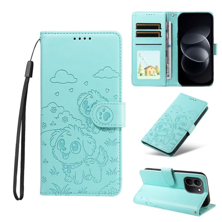 Embossed Heart Dog RFID Blocking Wallet Leather Phone Case, For Redmi Note 17 4G / 5G Global 169.7mm, For Redmi 17C 5G, For Redmi Note 17 Pro+ 5G Global 163.4mm, For Redmi 17 4G / 5G Global 170mm, For Redmi K90 Max 5G / K90 Ultra 5G, For Redmi 15a Glob...