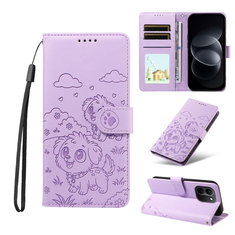 Embossed Heart Dog RFID Blocking Wallet Leather Phone Case, For Redmi Note 17 4G / 5G Global 169.7mm, For Redmi 17C 5G, For Redmi Note 17 Pro+ 5G Global 163.4mm, For Redmi 17 4G / 5G Global 170mm, For Redmi K90 Max 5G / K90 Ultra 5G, For Redmi 15a Glob...