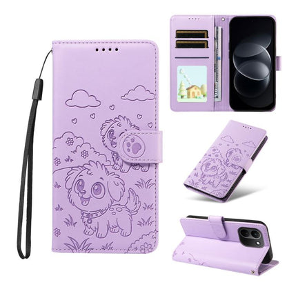 Embossed Heart Dog RFID Blocking Wallet Leather Phone Case, For Redmi Note 17 4G / 5G Global 169.7mm, For Redmi 17C 5G, For Redmi Note 17 Pro+ 5G Global 163.4mm, For Redmi 17 4G / 5G Global 170mm, For Redmi K90 Max 5G / K90 Ultra 5G, For Redmi 15a Glob...