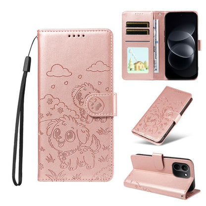 Embossed Heart Dog RFID Blocking Wallet Leather Phone Case, For Redmi Note 17 4G / 5G Global 169.7mm, For Redmi 17C 5G, For Redmi Note 17 Pro+ 5G Global 163.4mm, For Redmi 17 4G / 5G Global 170mm, For Redmi K90 Max 5G / K90 Ultra 5G, For Redmi 15a Glob...