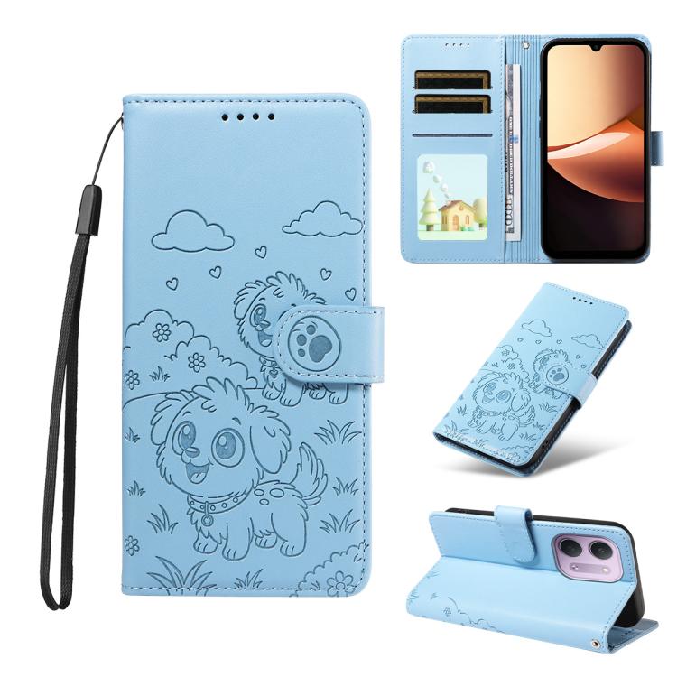Embossed Heart Dog RFID Blocking Wallet Leather Phone Case, For Redmi Note 17 4G / 5G Global 169.7mm, For Redmi 17C 5G, For Redmi Note 17 Pro+ 5G Global 163.4mm, For Redmi 17 4G / 5G Global 170mm, For Redmi K90 Max 5G / K90 Ultra 5G, For Redmi 15a Glob...