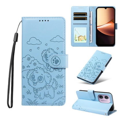 Embossed Heart Dog RFID Blocking Wallet Leather Phone Case, For Redmi Note 17 4G / 5G Global 169.7mm, For Redmi 17C 5G, For Redmi Note 17 Pro+ 5G Global 163.4mm, For Redmi 17 4G / 5G Global 170mm, For Redmi K90 Max 5G / K90 Ultra 5G, For Redmi 15a Glob...