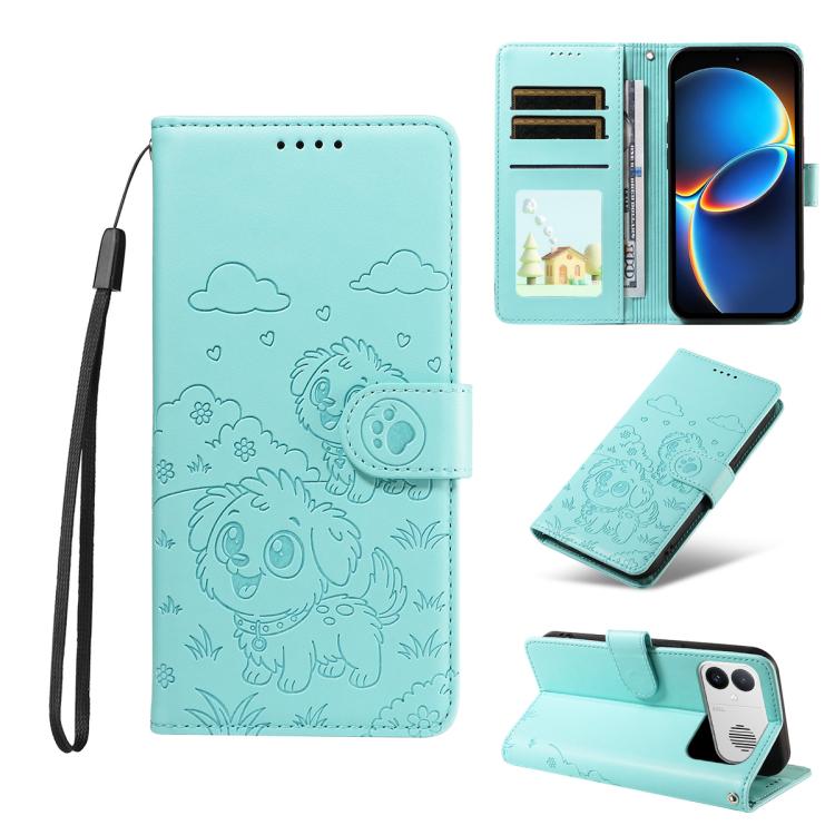 Embossed Heart Dog RFID Blocking Wallet Leather Phone Case, For Redmi Note 17 4G / 5G Global 169.7mm, For Redmi 17C 5G, For Redmi Note 17 Pro+ 5G Global 163.4mm, For Redmi 17 4G / 5G Global 170mm, For Redmi K90 Max 5G / K90 Ultra 5G, For Redmi 15a Glob...
