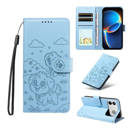 Embossed Heart Dog RFID Blocking Wallet Leather Phone Case, For Redmi Note 17 4G / 5G Global 169.7mm, For Redmi 17C 5G, For Redmi Note 17 Pro+ 5G Global 163.4mm, For Redmi 17 4G / 5G Global 170mm, For Redmi K90 Max 5G / K90 Ultra 5G, For Redmi 15a Glob...