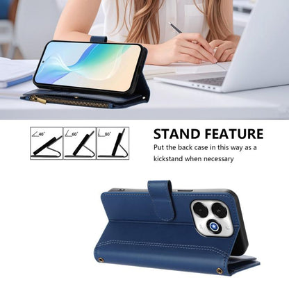 Magnetic Closure 9 Card Slots Zipper Leather Case with Hand Strap, For UMIDIGI G100X 5G / 4G, For UMIDIGI G100 Pro