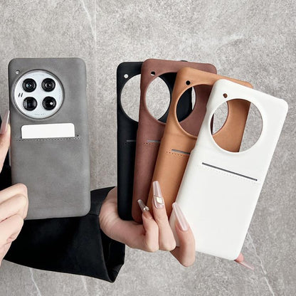 Sheepskin phone case with card slot, camera cutout, stitched flap