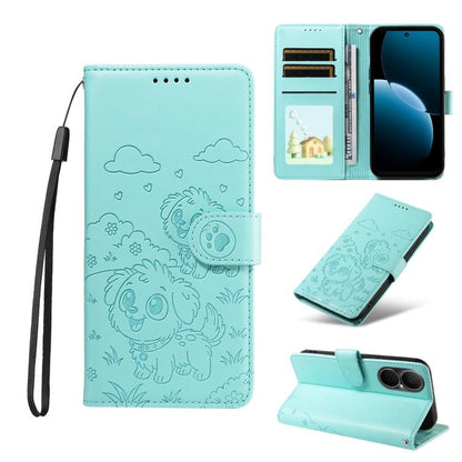 Embossed Heart Dog RFID Blocking Wallet Leather Phone Case, For Huawei nova 16 SE 5G, For Huawei nova 16, For Huawei Enjoy 90 Pro Max 5G, For Huawei Enjoy 90 Plus 5G, For Huawei Enjoy 80 Plus, For Huawei nova 15 Pro / 15 Ultra, For Huawei Mate 70 Air 5...