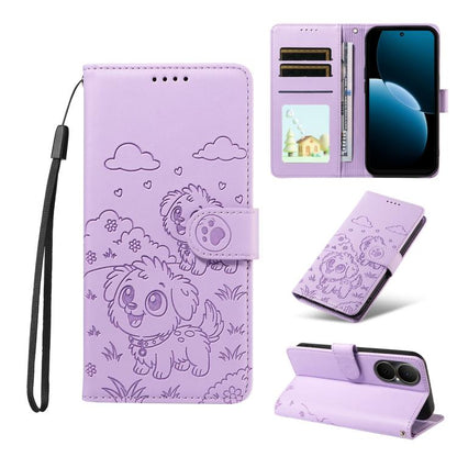 Embossed Heart Dog RFID Blocking Wallet Leather Phone Case, For Huawei nova 16 SE 5G, For Huawei nova 16, For Huawei Enjoy 90 Pro Max 5G, For Huawei Enjoy 90 Plus 5G, For Huawei Enjoy 80 Plus, For Huawei nova 15 Pro / 15 Ultra, For Huawei Mate 70 Air 5...