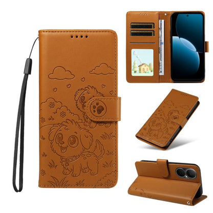 Embossed Heart Dog RFID Blocking Wallet Leather Phone Case, For Huawei nova 16 SE 5G, For Huawei nova 16, For Huawei Enjoy 90 Pro Max 5G, For Huawei Enjoy 90 Plus 5G, For Huawei Enjoy 80 Plus, For Huawei nova 15 Pro / 15 Ultra, For Huawei Mate 70 Air 5...