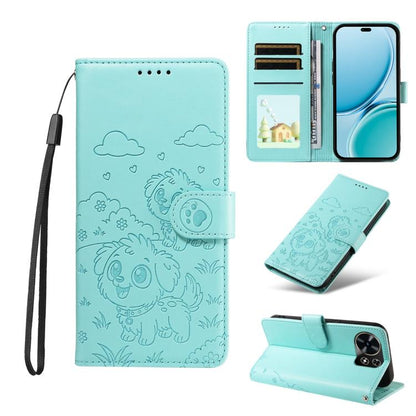Embossed Heart Dog RFID Blocking Wallet Leather Phone Case, For Huawei nova 16 SE 5G, For Huawei nova 16, For Huawei Enjoy 90 Pro Max 5G, For Huawei Enjoy 90 Plus 5G, For Huawei Enjoy 80 Plus, For Huawei nova 15 Pro / 15 Ultra, For Huawei Mate 70 Air 5...