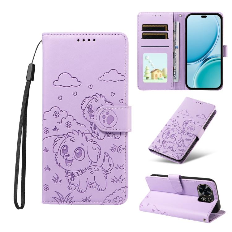 Embossed Heart Dog RFID Blocking Wallet Leather Phone Case, For Huawei nova 16 SE 5G, For Huawei nova 16, For Huawei Enjoy 90 Pro Max 5G, For Huawei Enjoy 90 Plus 5G, For Huawei Enjoy 80 Plus, For Huawei nova 15 Pro / 15 Ultra, For Huawei Mate 70 Air 5...