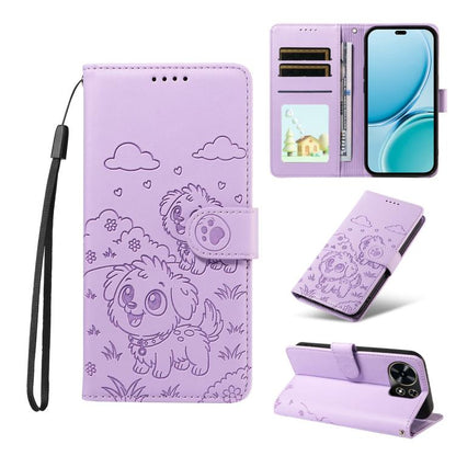Embossed Heart Dog RFID Blocking Wallet Leather Phone Case, For Huawei nova 16 SE 5G, For Huawei nova 16, For Huawei Enjoy 90 Pro Max 5G, For Huawei Enjoy 90 Plus 5G, For Huawei Enjoy 80 Plus, For Huawei nova 15 Pro / 15 Ultra, For Huawei Mate 70 Air 5...