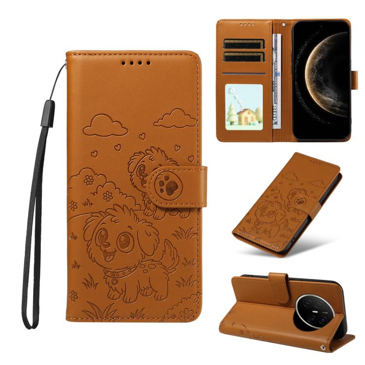 Embossed Heart Dog RFID Blocking Wallet Leather Phone Case, For Huawei nova 16 SE 5G, For Huawei nova 16, For Huawei Enjoy 90 Pro Max 5G, For Huawei Enjoy 90 Plus 5G, For Huawei Enjoy 80 Plus, For Huawei nova 15 Pro / 15 Ultra, For Huawei Mate 70 Air 5...