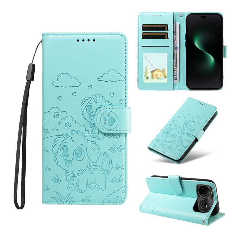 Embossed Heart Dog RFID Blocking Wallet Leather Phone Case, For Huawei nova 16 SE 5G, For Huawei nova 16, For Huawei Enjoy 90 Pro Max 5G, For Huawei Enjoy 90 Plus 5G, For Huawei Enjoy 80 Plus, For Huawei nova 15 Pro / 15 Ultra, For Huawei Mate 70 Air 5...