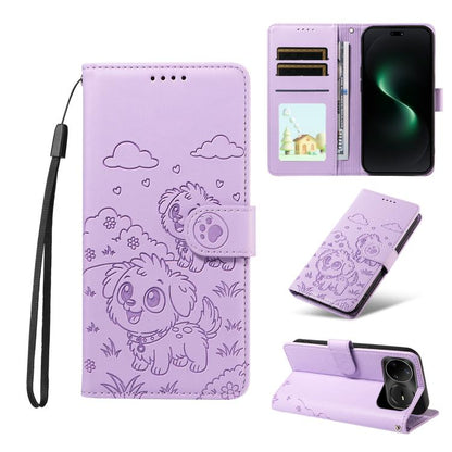 Embossed Heart Dog RFID Blocking Wallet Leather Phone Case, For Huawei nova 16 SE 5G, For Huawei nova 16, For Huawei Enjoy 90 Pro Max 5G, For Huawei Enjoy 90 Plus 5G, For Huawei Enjoy 80 Plus, For Huawei nova 15 Pro / 15 Ultra, For Huawei Mate 70 Air 5...