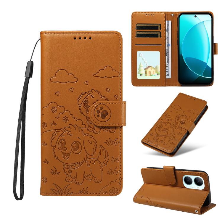 Embossed Heart Dog RFID Blocking Wallet Leather Phone Case, For Huawei nova 16 SE 5G, For Huawei nova 16, For Huawei Enjoy 90 Pro Max 5G, For Huawei Enjoy 90 Plus 5G, For Huawei Enjoy 80 Plus, For Huawei nova 15 Pro / 15 Ultra, For Huawei Mate 70 Air 5...