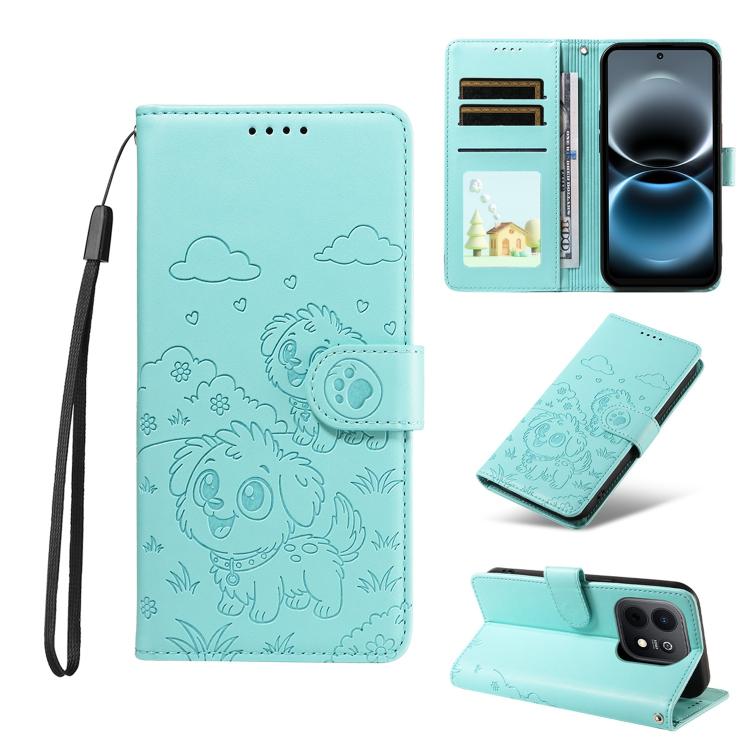 Embossed Heart Dog RFID Blocking Wallet Leather Phone Case, For Huawei nova 16 SE 5G, For Huawei nova 16, For Huawei Enjoy 90 Pro Max 5G, For Huawei Enjoy 90 Plus 5G, For Huawei Enjoy 80 Plus, For Huawei nova 15 Pro / 15 Ultra, For Huawei Mate 70 Air 5...