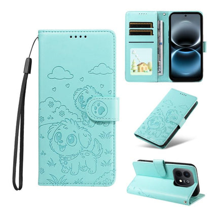 Embossed Heart Dog RFID Blocking Wallet Leather Phone Case, For Huawei nova 16 SE 5G, For Huawei nova 16, For Huawei Enjoy 90 Pro Max 5G, For Huawei Enjoy 90 Plus 5G, For Huawei Enjoy 80 Plus, For Huawei nova 15 Pro / 15 Ultra, For Huawei Mate 70 Air 5...