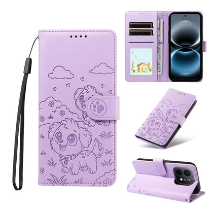 Embossed Heart Dog RFID Blocking Wallet Leather Phone Case, For Huawei nova 16 SE 5G, For Huawei nova 16, For Huawei Enjoy 90 Pro Max 5G, For Huawei Enjoy 90 Plus 5G, For Huawei Enjoy 80 Plus, For Huawei nova 15 Pro / 15 Ultra, For Huawei Mate 70 Air 5...