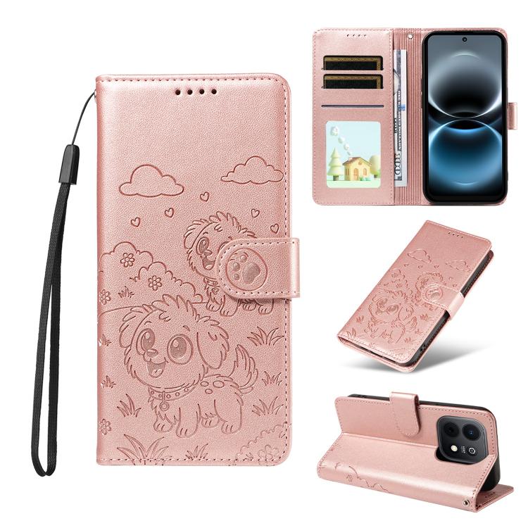 Embossed Heart Dog RFID Blocking Wallet Leather Phone Case, For Huawei nova 16 SE 5G, For Huawei nova 16, For Huawei Enjoy 90 Pro Max 5G, For Huawei Enjoy 90 Plus 5G, For Huawei Enjoy 80 Plus, For Huawei nova 15 Pro / 15 Ultra, For Huawei Mate 70 Air 5...