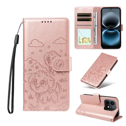 Embossed Heart Dog RFID Blocking Wallet Leather Phone Case, For Huawei nova 16 SE 5G, For Huawei nova 16, For Huawei Enjoy 90 Pro Max 5G, For Huawei Enjoy 90 Plus 5G, For Huawei Enjoy 80 Plus, For Huawei nova 15 Pro / 15 Ultra, For Huawei Mate 70 Air 5...