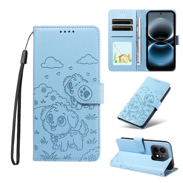Embossed Heart Dog RFID Blocking Wallet Leather Phone Case, For Huawei nova 16 SE 5G, For Huawei nova 16, For Huawei Enjoy 90 Pro Max 5G, For Huawei Enjoy 90 Plus 5G, For Huawei Enjoy 80 Plus, For Huawei nova 15 Pro / 15 Ultra, For Huawei Mate 70 Air 5...