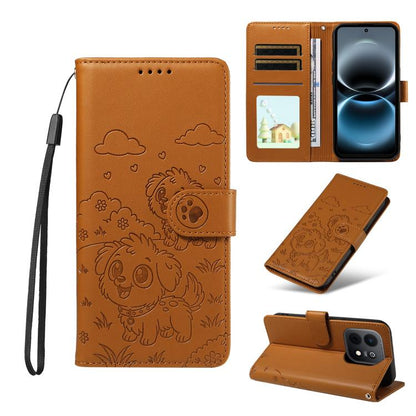 Embossed Heart Dog RFID Blocking Wallet Leather Phone Case, For Huawei nova 16 SE 5G, For Huawei nova 16, For Huawei Enjoy 90 Pro Max 5G, For Huawei Enjoy 90 Plus 5G, For Huawei Enjoy 80 Plus, For Huawei nova 15 Pro / 15 Ultra, For Huawei Mate 70 Air 5...