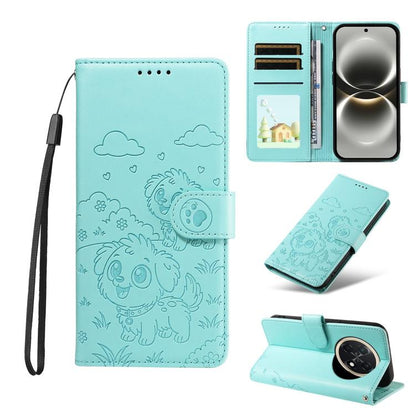 Embossed Heart Dog RFID Blocking Wallet Leather Phone Case, For Huawei nova 16 SE 5G, For Huawei nova 16, For Huawei Enjoy 90 Pro Max 5G, For Huawei Enjoy 90 Plus 5G, For Huawei Enjoy 80 Plus, For Huawei nova 15 Pro / 15 Ultra, For Huawei Mate 70 Air 5...