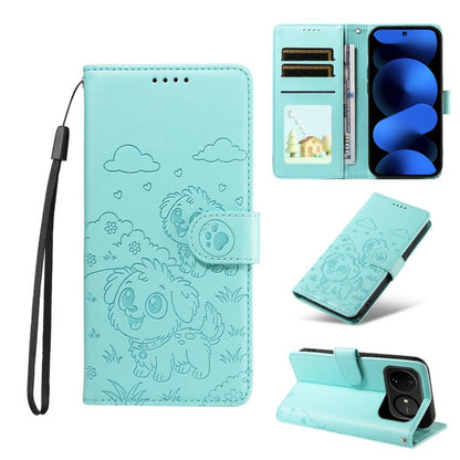 Embossed Heart Dog RFID Blocking Wallet Leather Phone Case, For Huawei nova 16 SE 5G, For Huawei nova 16, For Huawei Enjoy 90 Pro Max 5G, For Huawei Enjoy 90 Plus 5G, For Huawei Enjoy 80 Plus, For Huawei nova 15 Pro / 15 Ultra, For Huawei Mate 70 Air 5...
