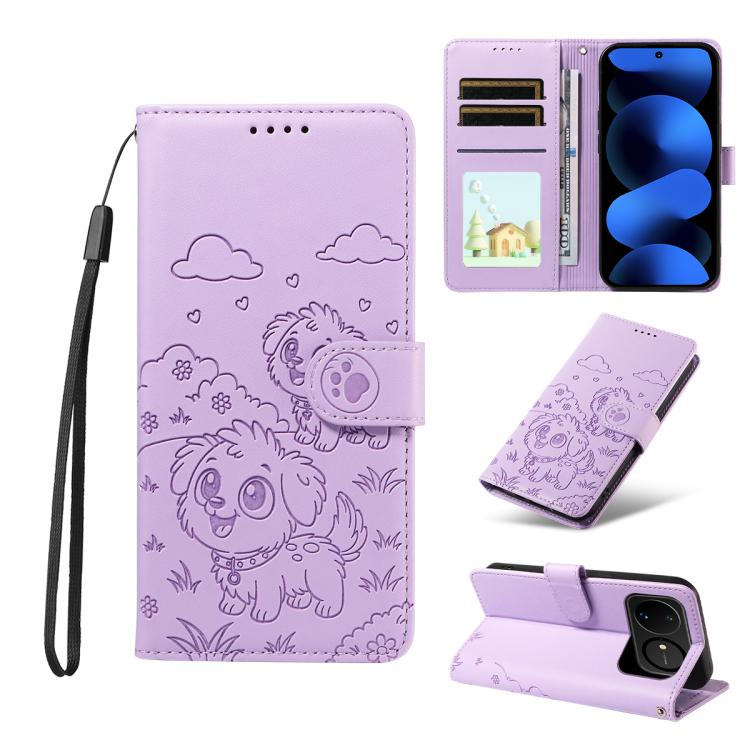 Embossed Heart Dog RFID Blocking Wallet Leather Phone Case, For Huawei nova 16 SE 5G, For Huawei nova 16, For Huawei Enjoy 90 Pro Max 5G, For Huawei Enjoy 90 Plus 5G, For Huawei Enjoy 80 Plus, For Huawei nova 15 Pro / 15 Ultra, For Huawei Mate 70 Air 5...