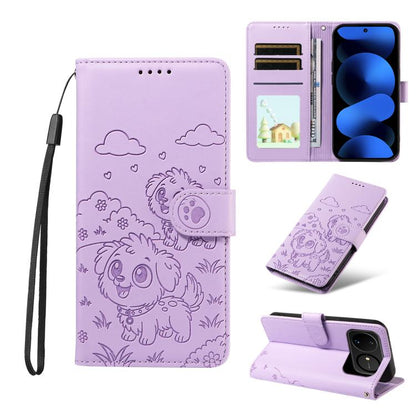 Embossed Heart Dog RFID Blocking Wallet Leather Phone Case, For Huawei nova 16 SE 5G, For Huawei nova 16, For Huawei Enjoy 90 Pro Max 5G, For Huawei Enjoy 90 Plus 5G, For Huawei Enjoy 80 Plus, For Huawei nova 15 Pro / 15 Ultra, For Huawei Mate 70 Air 5...